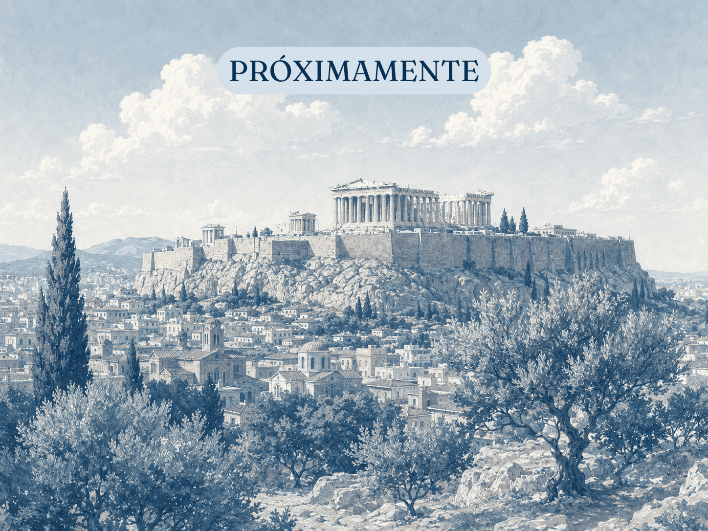 Ilustración de Grecia para la sección de próximos destinos