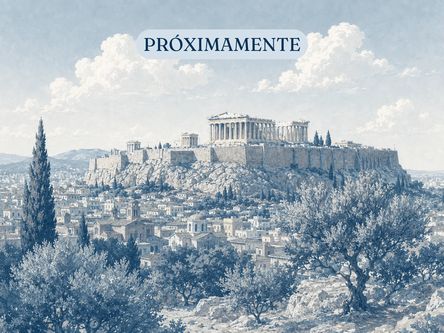 Ilustración de Grecia para la sección de próximos destinos